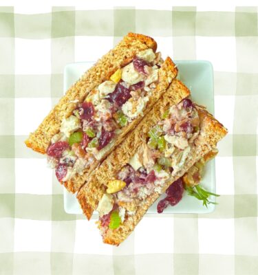 Sandwiches & Wraps: Nutty Cranberry Chicken or Chickpea Salad (DF/GF Option/ Veg Option)