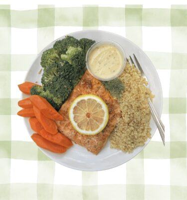 Entrees: Wild Caught Salmon w/ Veggies and Quinoa (GF/DF)