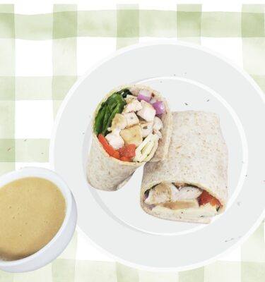 Sandwiches & Wraps: Roasted Chicken and Swiss Wrap w/ Honey Mustard