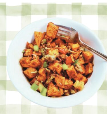 Breakfast: Sweet Potato Hash with Turkey Sausage (GF/DF/Vegetarian Option)