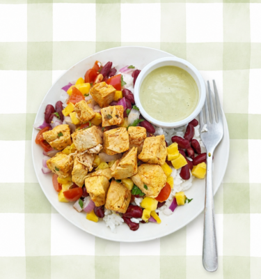 Entrees: Citrus Marinated Chicken w/ Red Beans & Rice and Mango Salsa (GF/DF)